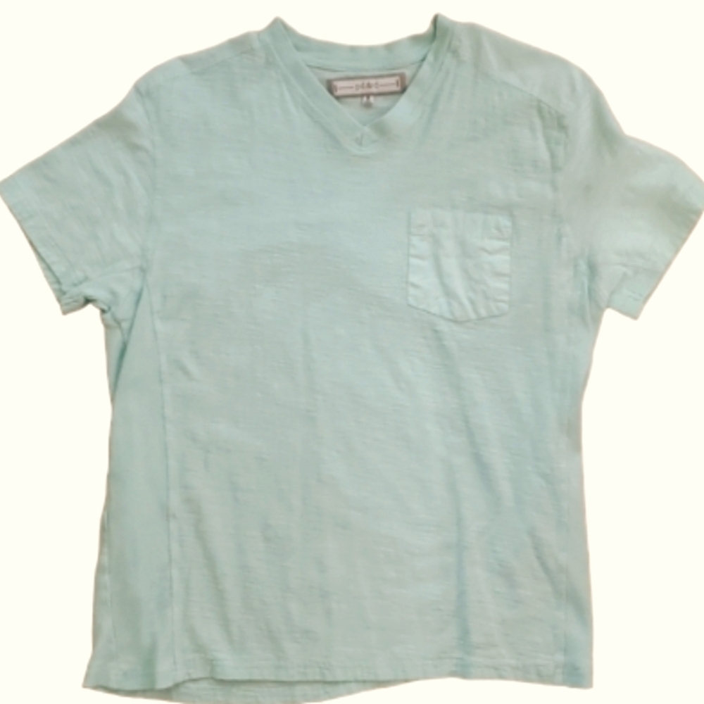 PD&C Womans‎ Aqua Green Short Sleeve Shirt Size Small